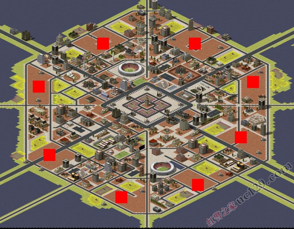 阿愣红警地图:中央广场